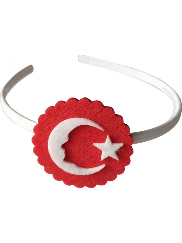 23 Nisan Özel Türk Bayrağı Figürlü Kız Çocuk Taç - Model1…