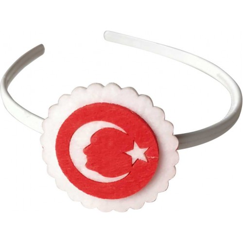 23 Nisan Özel Türk Bayrağı Figürlü Kız Çocuk Taç - Model2…