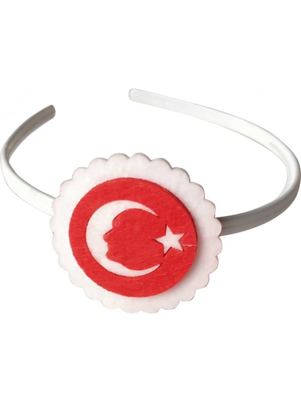 23 Nisan Özel Türk Bayrağı Figürlü Kız Çocuk Taç - Model2…