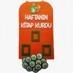 Kitap Kurdu Sınıf Panosu - Keçe Materyal
