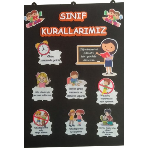 Keçe Sınıf Kuralları Panosu - İlkokul…