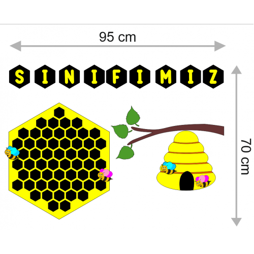 Keçe Sınıf Mevcudu Panosu - Arı Tema…