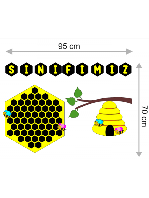Keçe Sınıf Mevcudu Panosu - Arı Tema