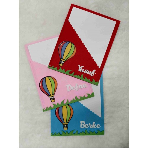 Uçan Balon Figürlü Keçe Karne Kılıfı