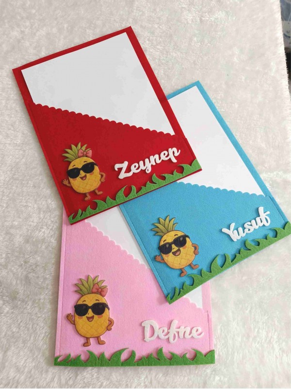 Ananas Figürlü Keçe Karne Kılıfı…
