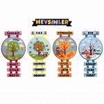 Keçe Mevsim Şeridi Renkli Baskı - Mevsimler Başlıklı