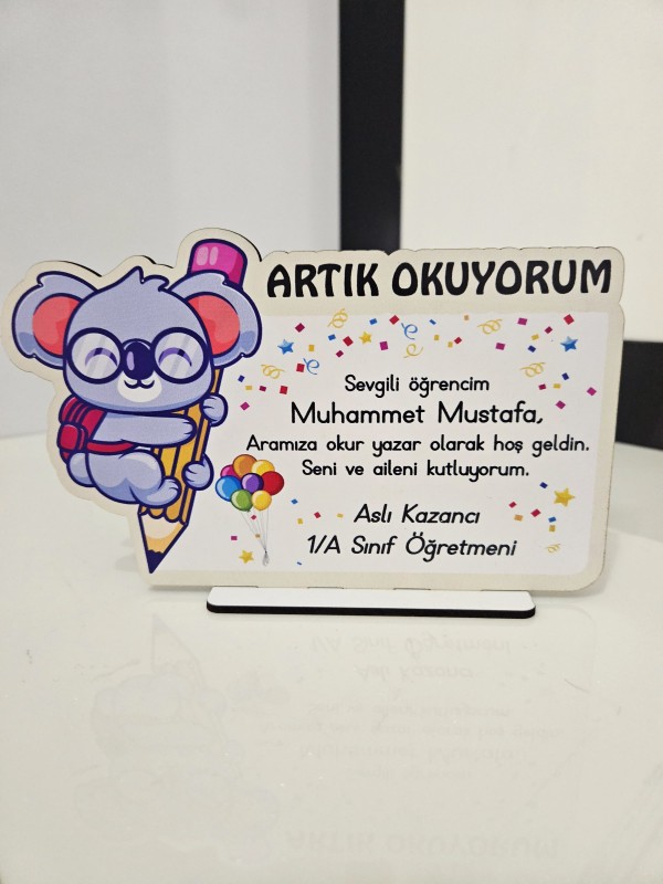 Artık Okuyorum Baskılı Plaket - Koala …