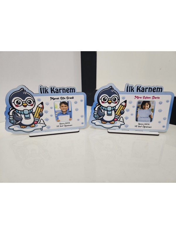 İlk Karnem Baskılı Plaket - Penguen… İlk Karnem Baskılı Plaket - Penguen…