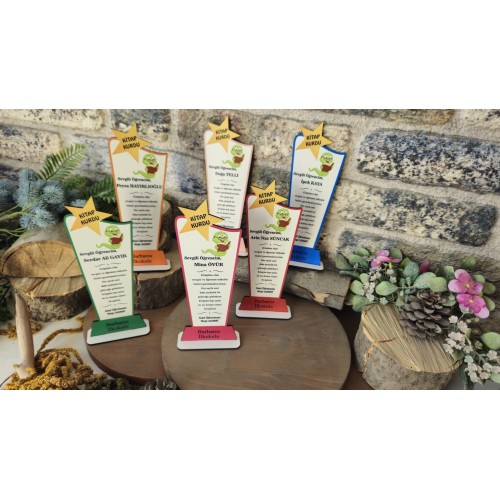 Kitap Kurdu Baskılı Plaket