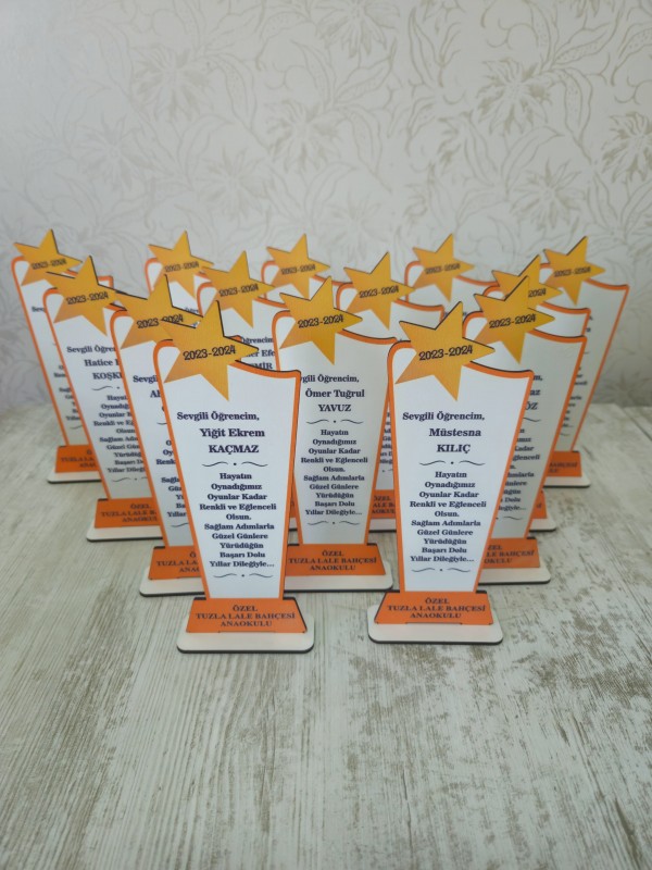 Yıldızlı Baskılı Plaket …