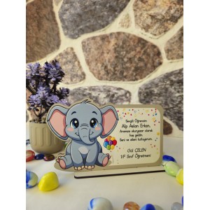 Artık Okuyorum Baskılı Plaket - Fil