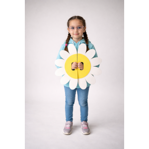 Keçe Papatya Gösteri Plakası | Çift Taraflı Okul Etkinlik Aksesuarı