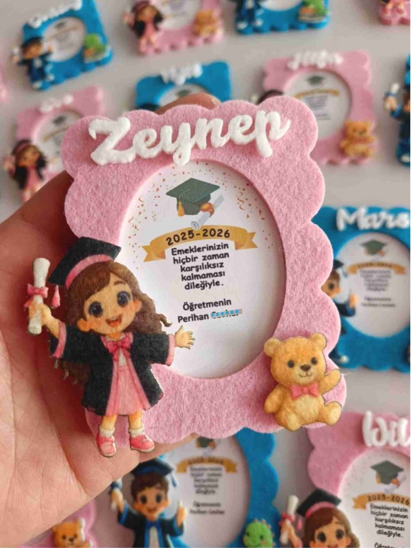 İsme Özel Keçe Çerçeve Magnet - Mezuniyet Hatırası&hellip;