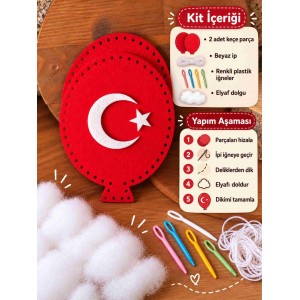 Ay Yıldızlı Balon Keçe Dikiş Seti