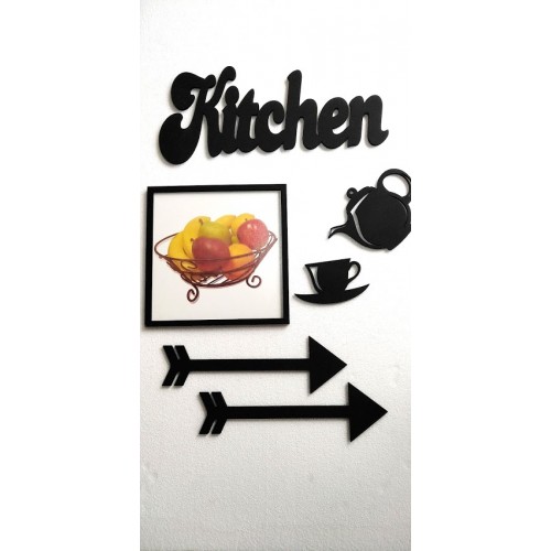 Dekoratif Ahşap Mutfak Dekor Seti - Kitchen Demlik Fİncan Ok Ve…
