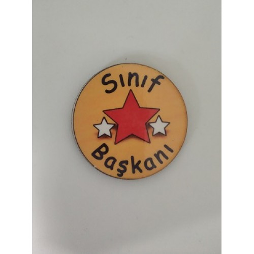 Sınıf Başkanı Baskılı Ahşap Yaka Rozeti…